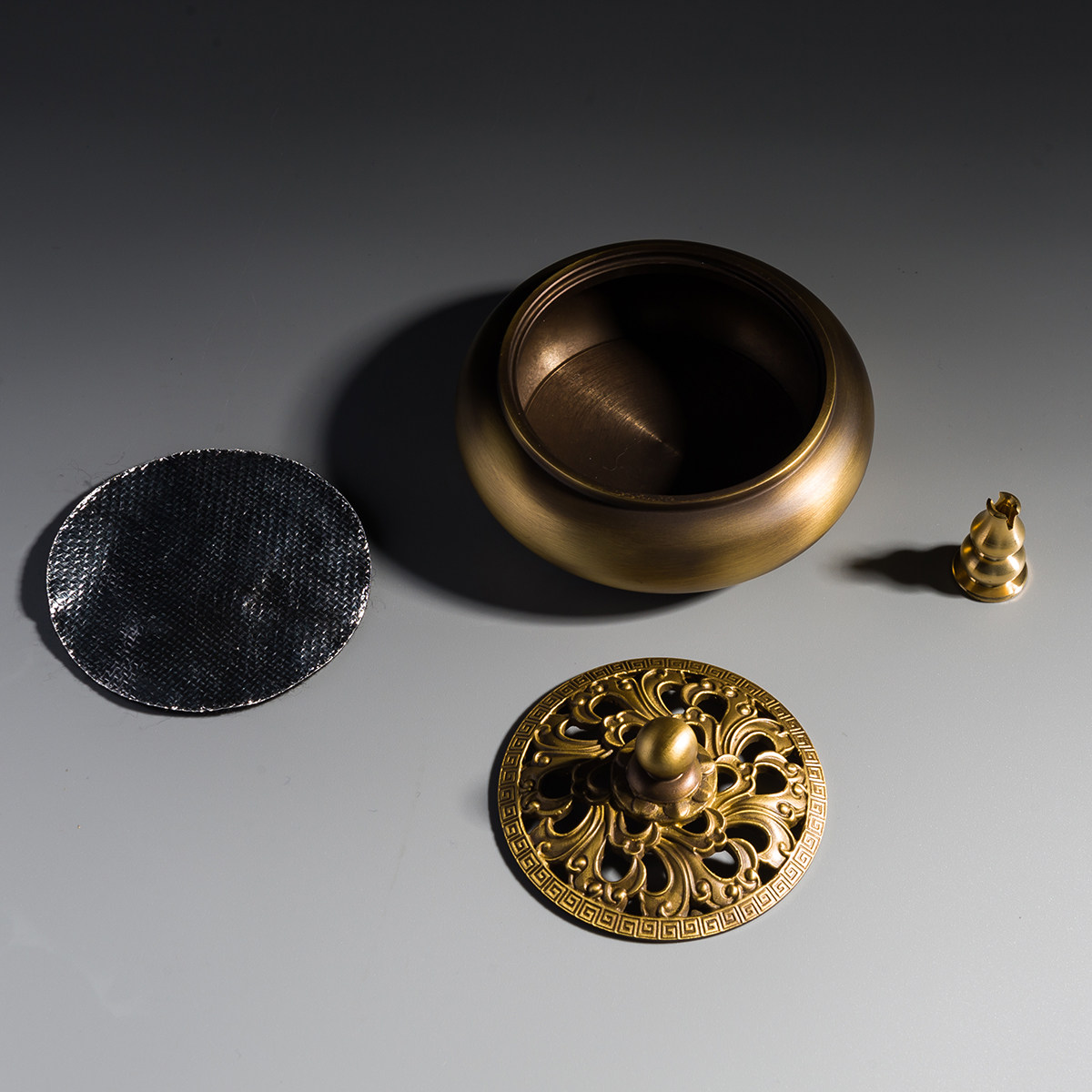 香炉纯铜家用室内供佛檀香篆炉香薰摆件沉香茶道