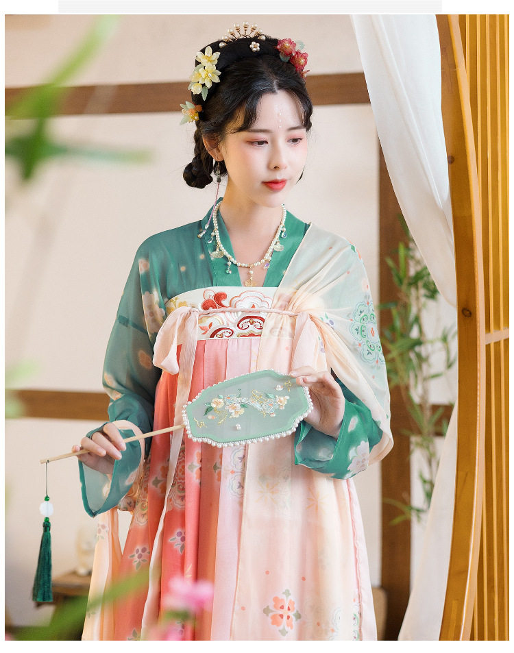 原创唐制汉服女全套齐胸襦裙极乐之宴薄款古装飘逸套装两片式现货