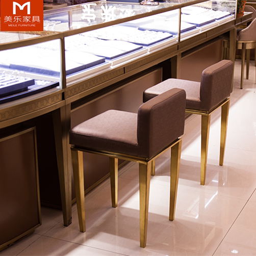 不锈钢前台吧台椅子靠背珠宝店凳子现代收银柜台前台椅