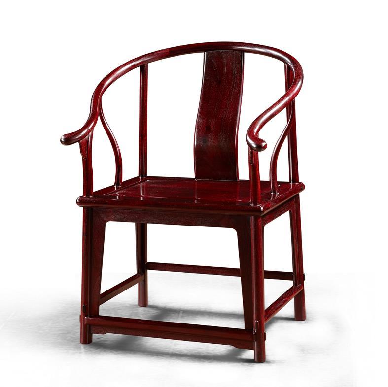 聚航红木家具赞比亚小叶紫檀圈椅明式实木血檀圆太师圈椅