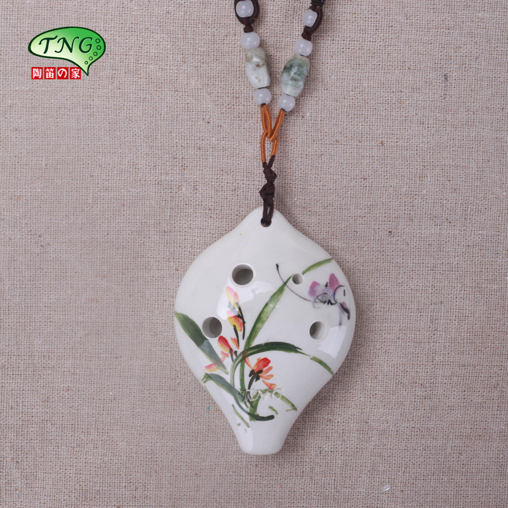 陶笛tng专业儿童教材彩绘心形中音ac6孔陶笛