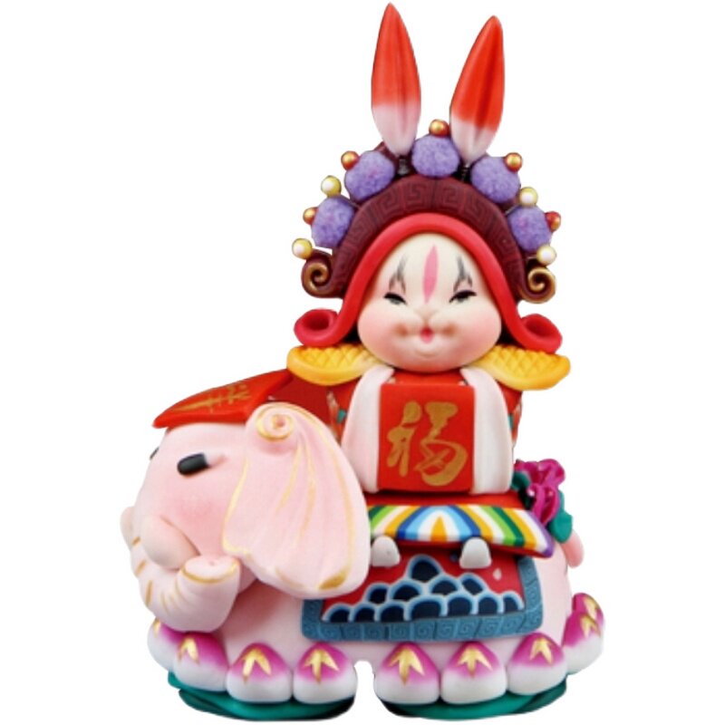 兔爷老北京软陶兔儿爷中国国风摆件故宫旅游纪念泥人