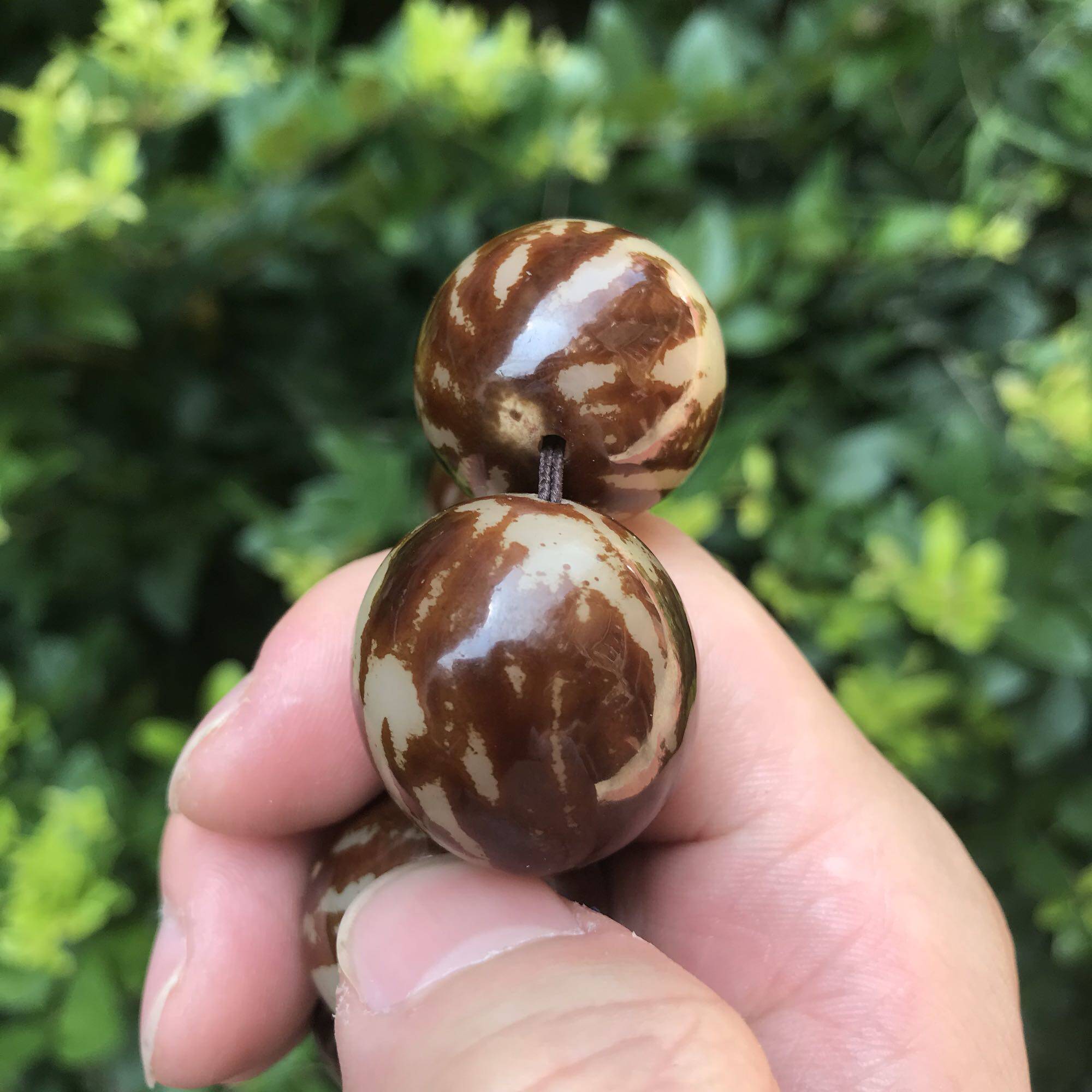 菩提贝叶棕大花根佛珠手串男款霸气十足提子手链