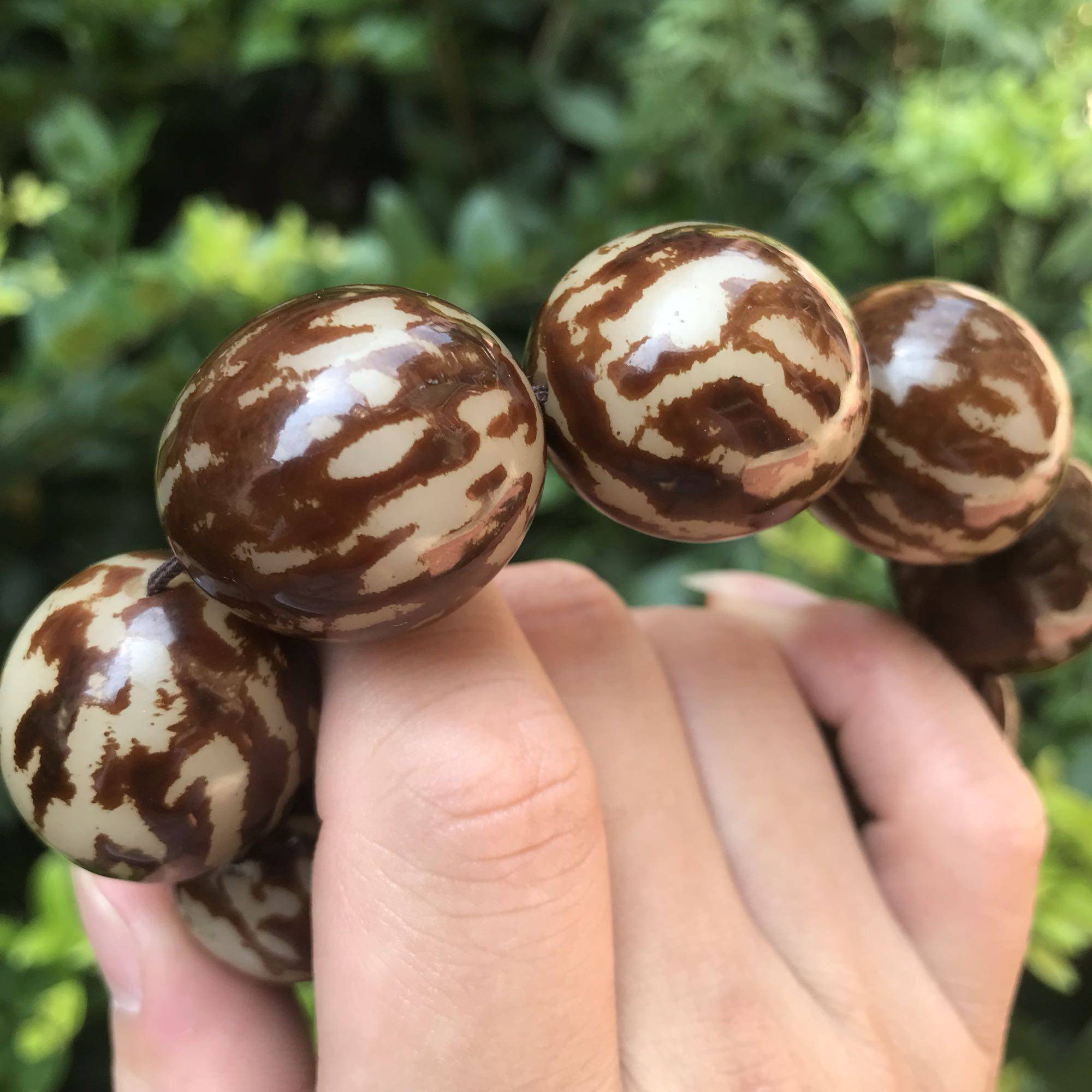 菩提贝叶棕大花根佛珠手串男款霸气十足提子手链