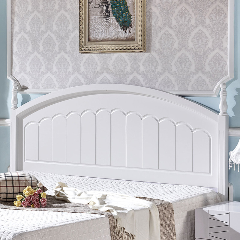 床头板韩式人非双人田园床头买个单买个背板白色床架