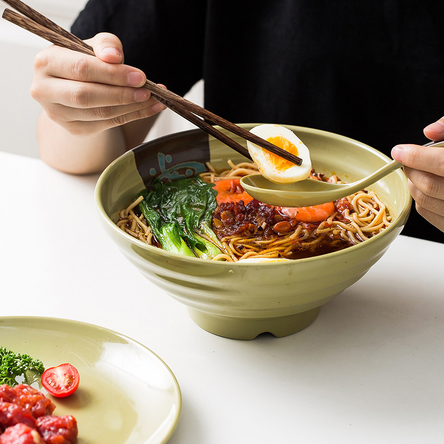 面馆专用面碗密胺仿瓷餐具塑料大碗汤碗日式碗
