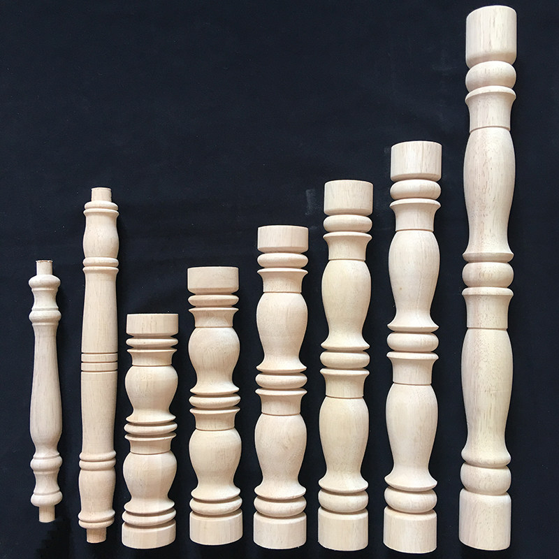 实木车木小件立柱圆柱桌脚支撑柱小葫芦廊桥园脚原木柱桌腿木棒子