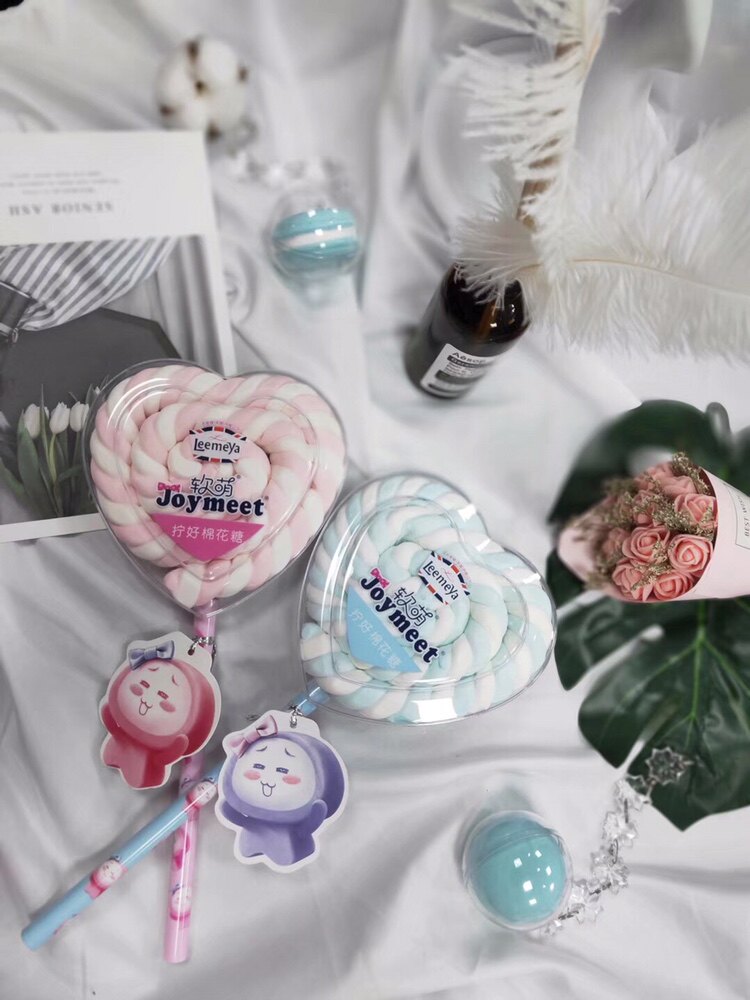 2个包邮软萌拧棉花糖魔法心形糖果婚庆喜糖儿童节传统糖果