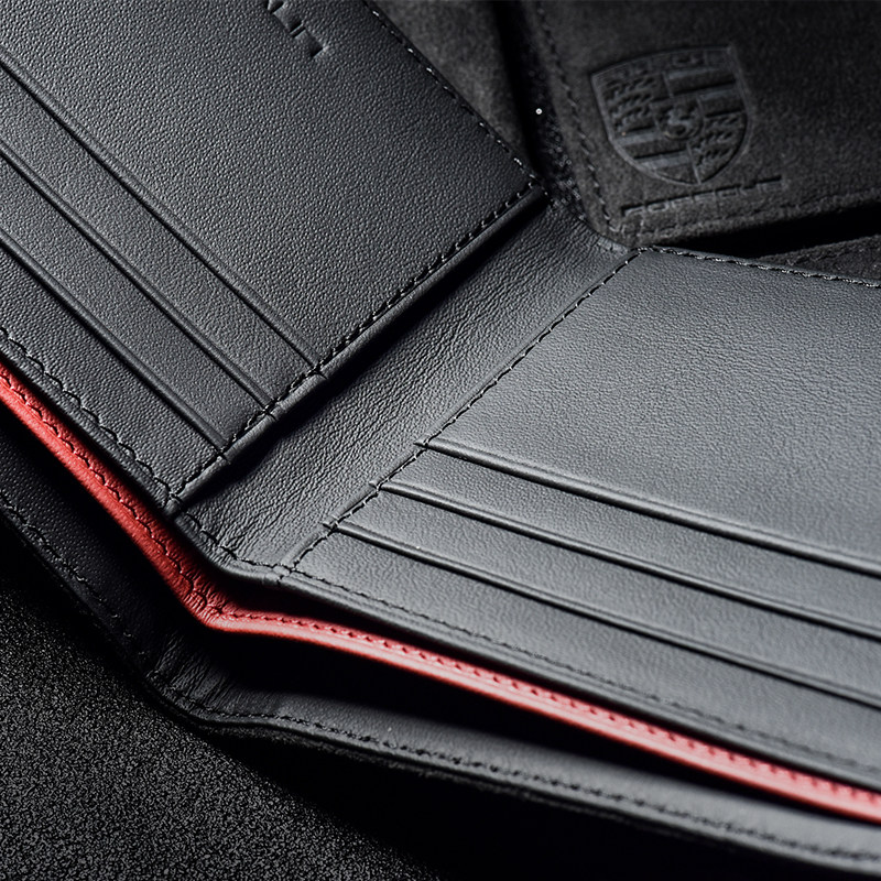 欧缔兰alcantara翻毛皮麂皮对折钱包男短款钱夹超薄青年个性新潮