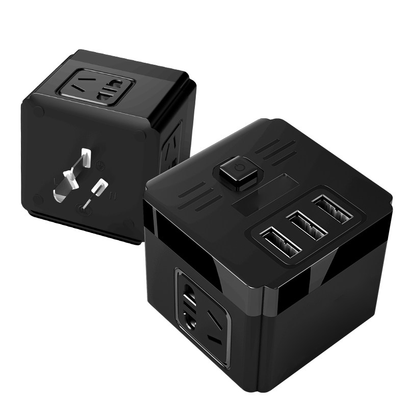 接线3usb多功能插头扩展电源充电器开关有线安全智能排插原智能