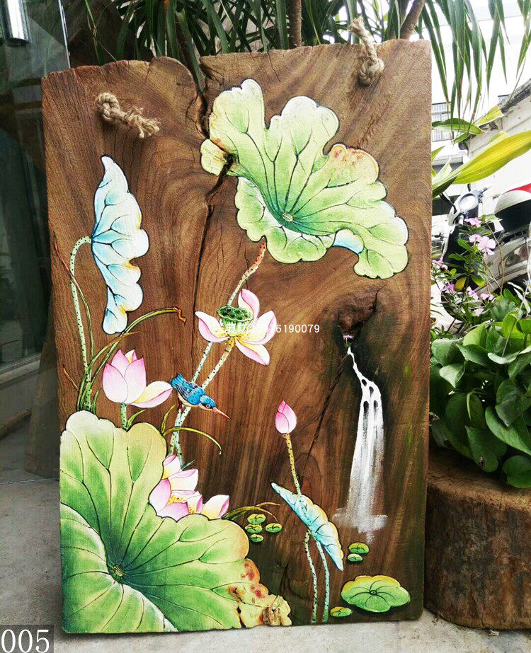 风化禅意板画壁饰挂画木板装饰画朽木工艺品古典壁饰