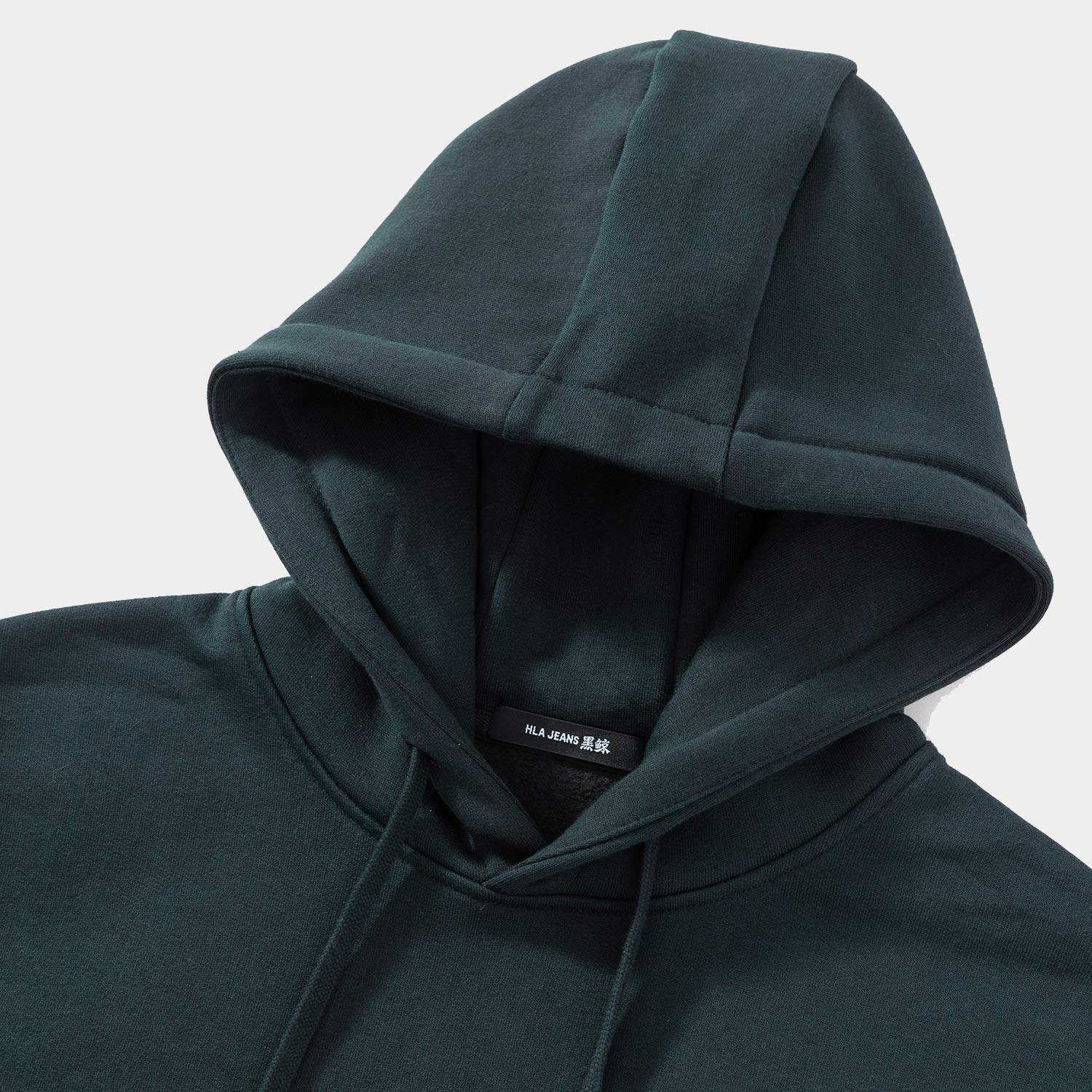 黑鲸hlajeans字母绣花连帽卫衣男2020冬季新品内里卫衣