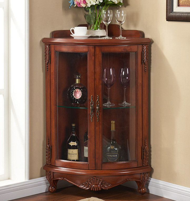 转角客厅美式实木三角酒柜柜储物边墙角角柜