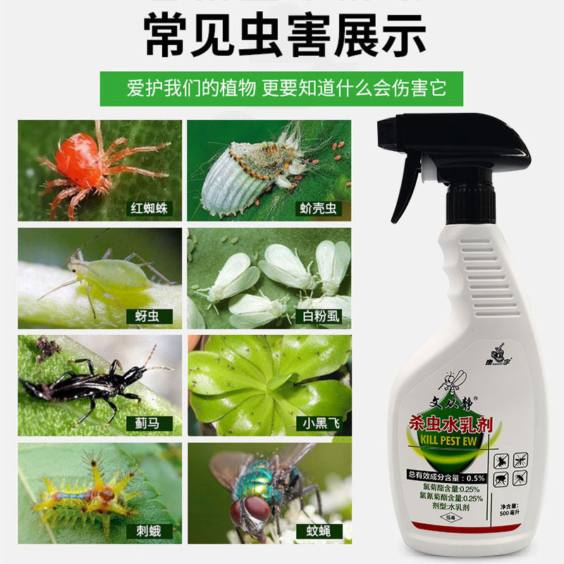 花卉杀虫喷雾植物蚜虫喷雾小飞虫蚧壳虫蜘蛛室内盆栽景除虫剂花药