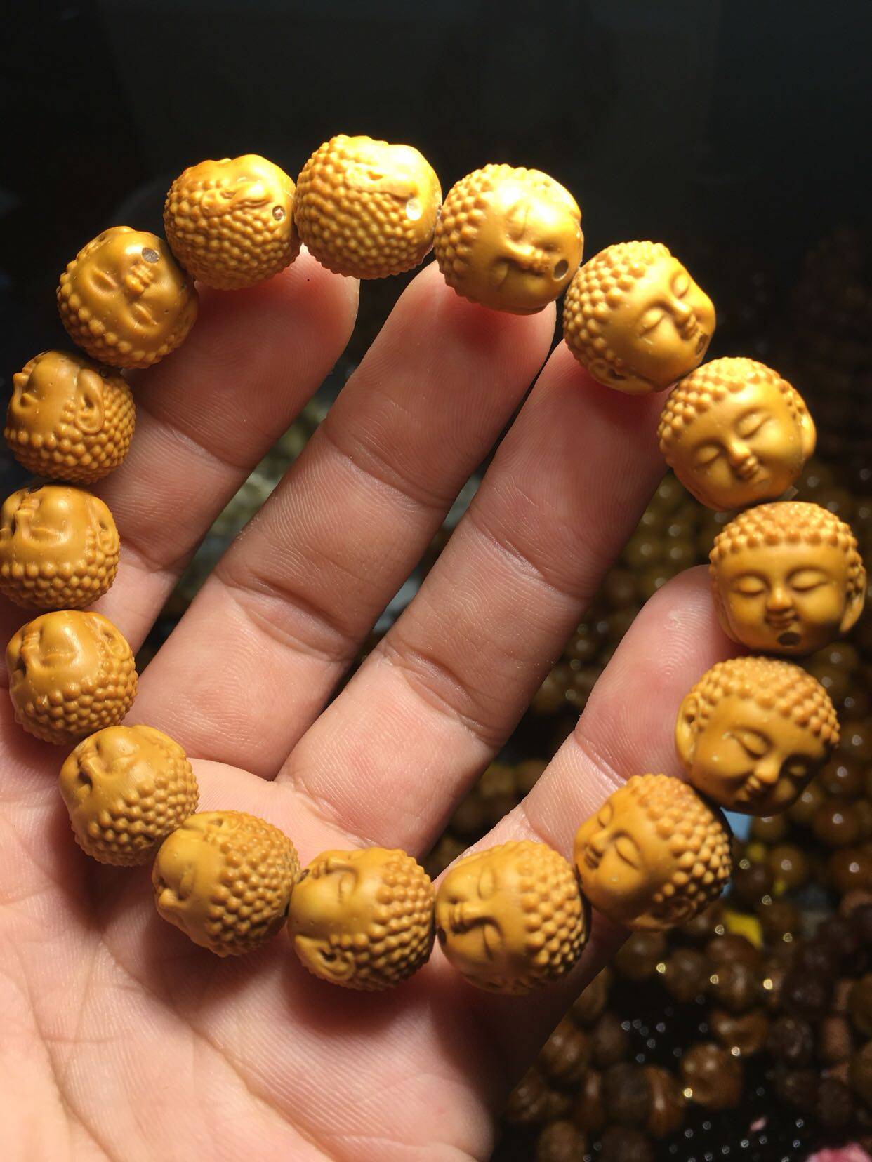 紫金金鼠招财雕刻宝宝14mm手串手链黄皮油籽佛珠