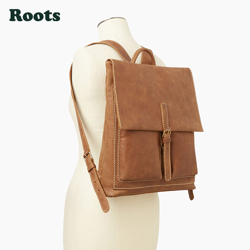 roots加拿大2021秋冬新款手工真皮raiders背包双肩包双肩背包