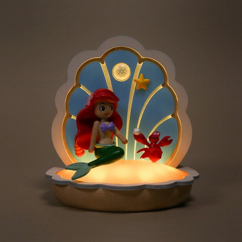 jeancard正版迪士尼小美人鱼小夜灯感应卡通壁挂装饰灯儿童感应灯