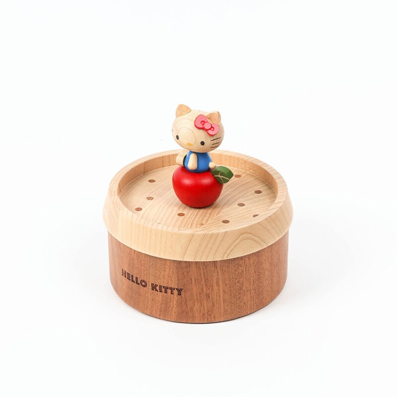 jeancard木质hellokitty凯蒂猫桌面收纳卡通首饰盒儿童女生桌面收纳盒