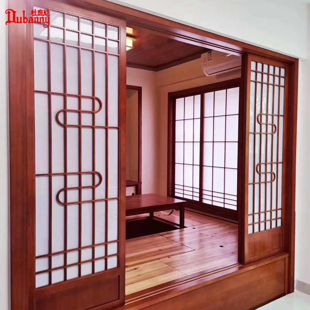 日式门窗格子中式新中式定制推拉门阳台室门移门厨房门