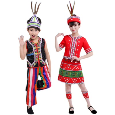 56个少数民族服装水族拉祜布依族女童高山侗族儿童演出服