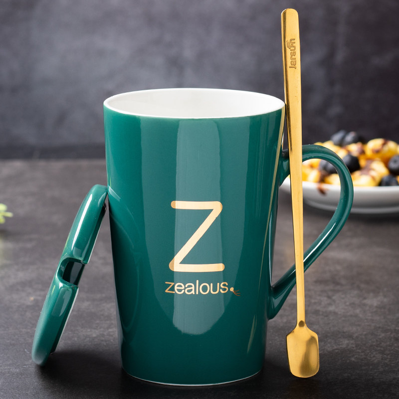 清仓杯带男家茶杯牛奶办公室盖勺马克高级杯子马克杯