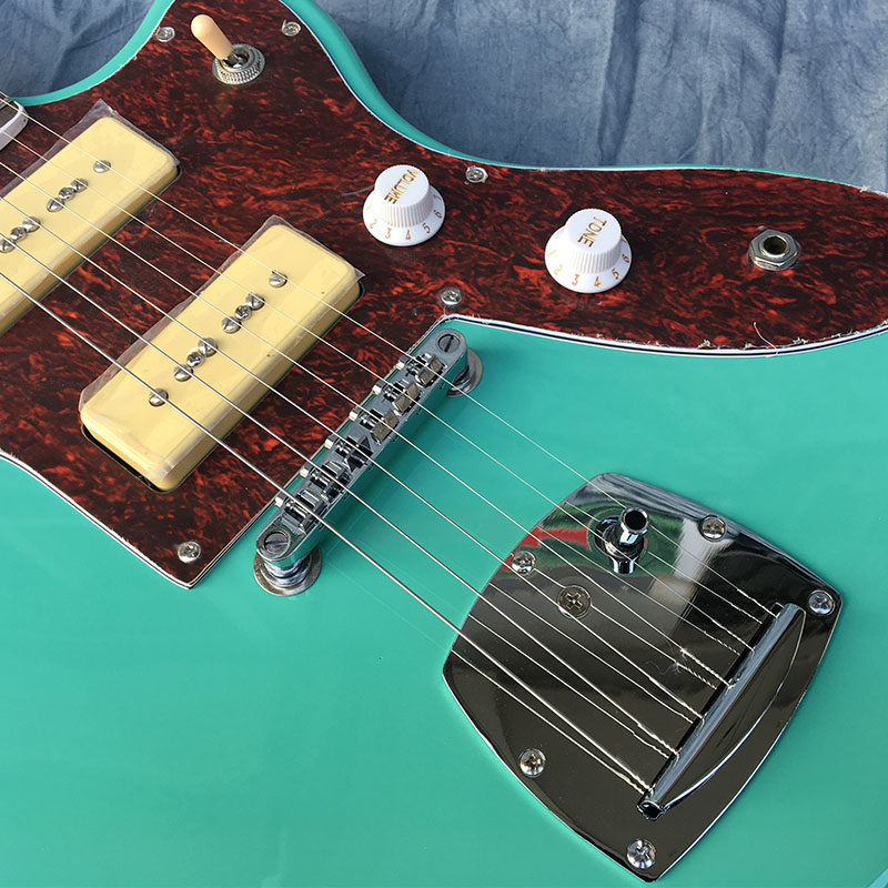 音乐美洲豹jaguar款电吉他鸭蛋绿琴双双拾音器定制吉他电吉他