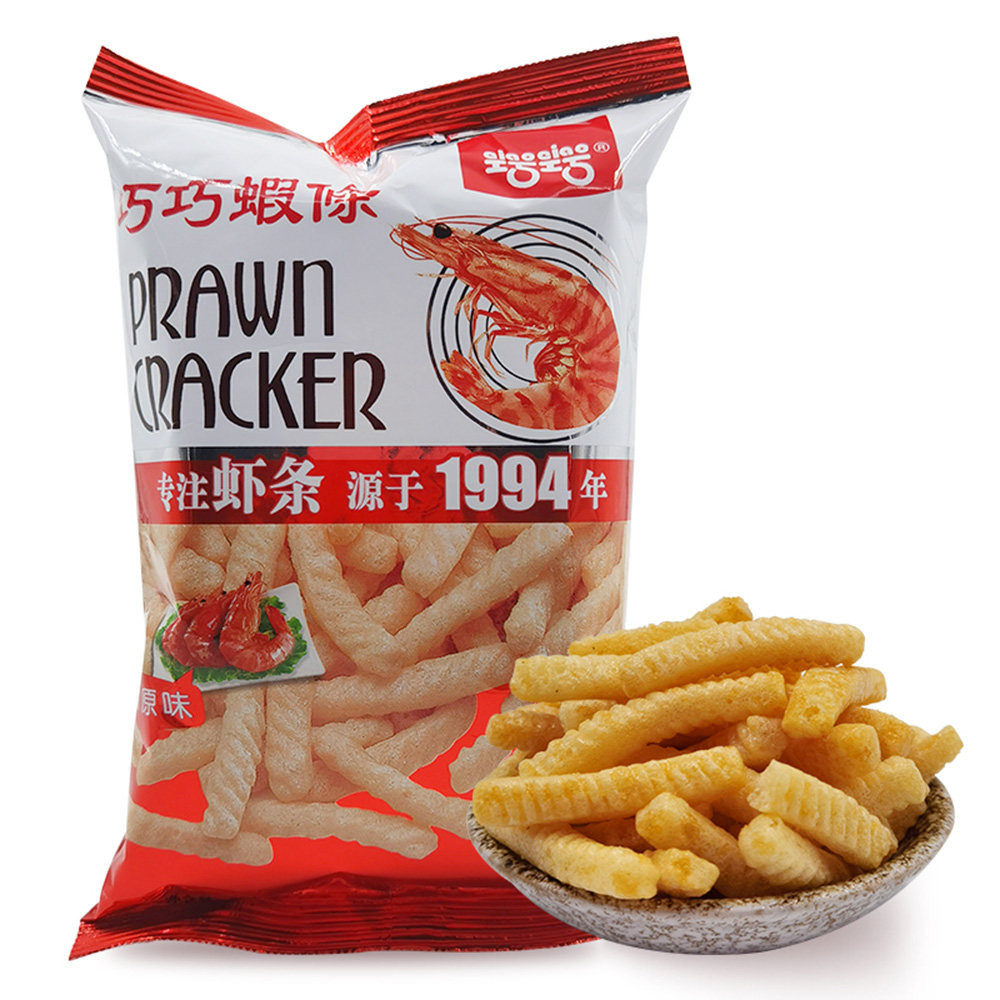 巧巧经典原味虾条一整箱子10包
