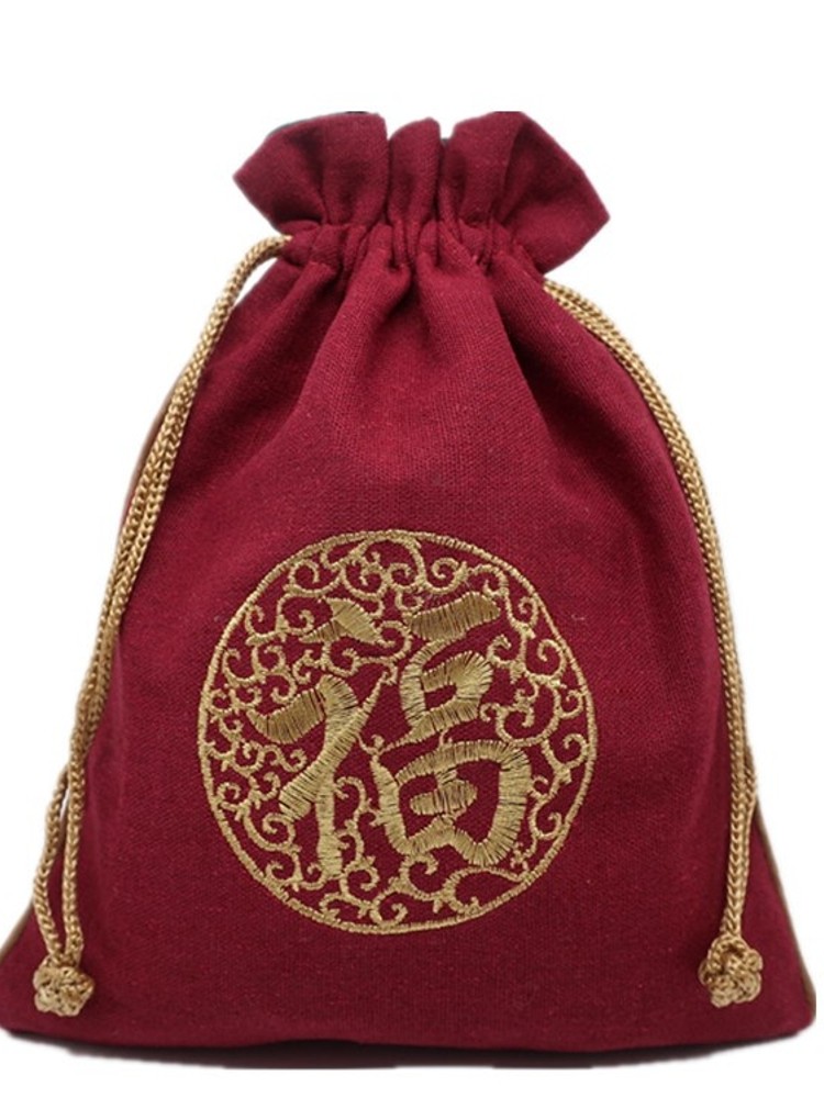 麻布福袋刺绣空包袋礼品粽子包装袋文玩手串收纳布袋首饰束口袋子