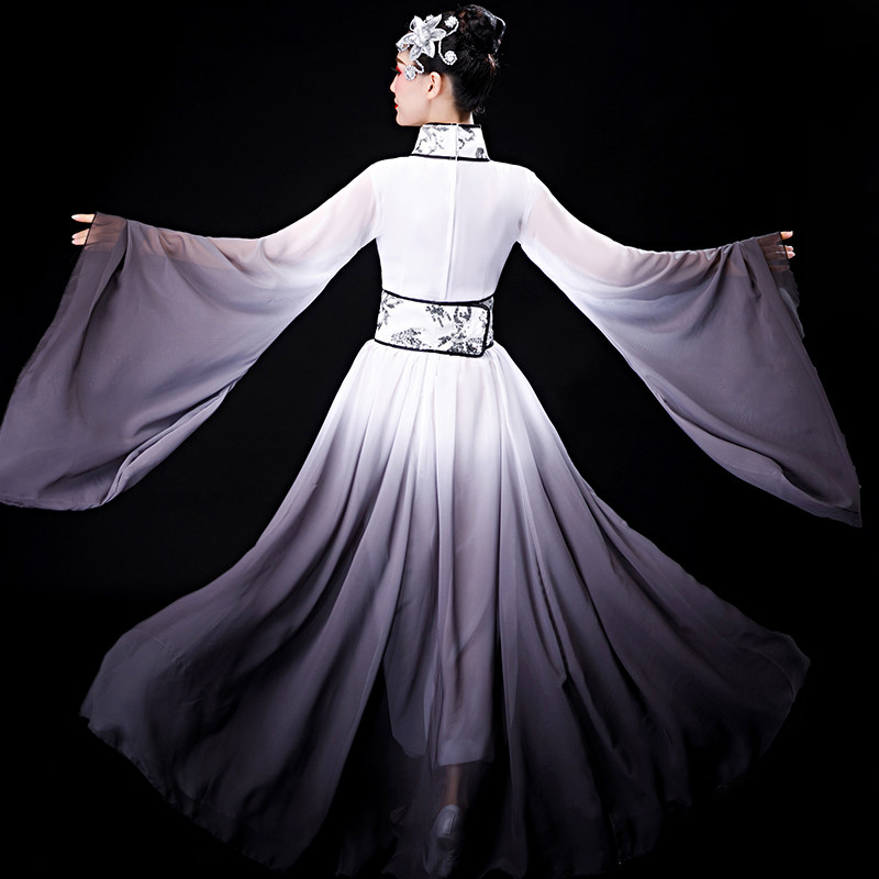 水袖舞蹈服装新款古典舞演出服女飘逸水墨舞惊鸿舞采薇中国风成人