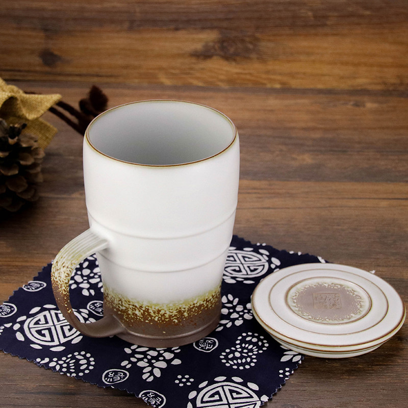 乾唐轩陶瓷泡茶水杯杯水办公手柄茶杯活瓷意高茶杯