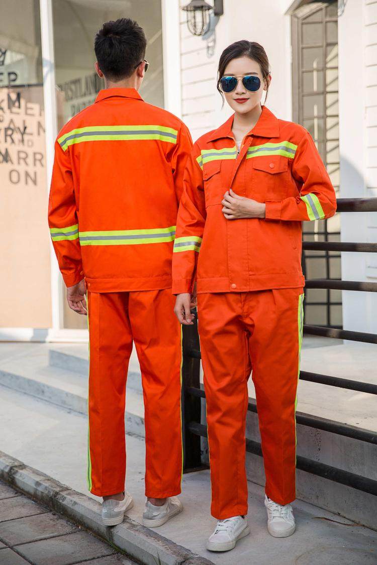 反光环卫绿化市政工人工装制服桔色救援抢险工装制服