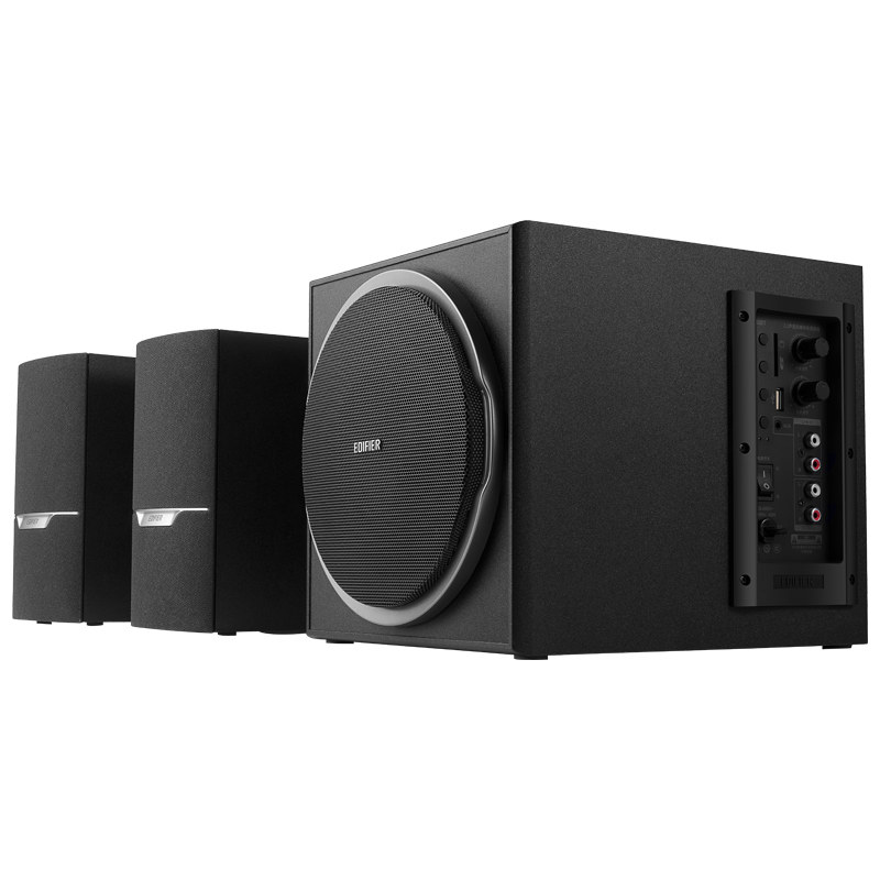 edifier/漫步者 r303bt 蓝牙音箱木质台式电脑手机通用家用重低音2.