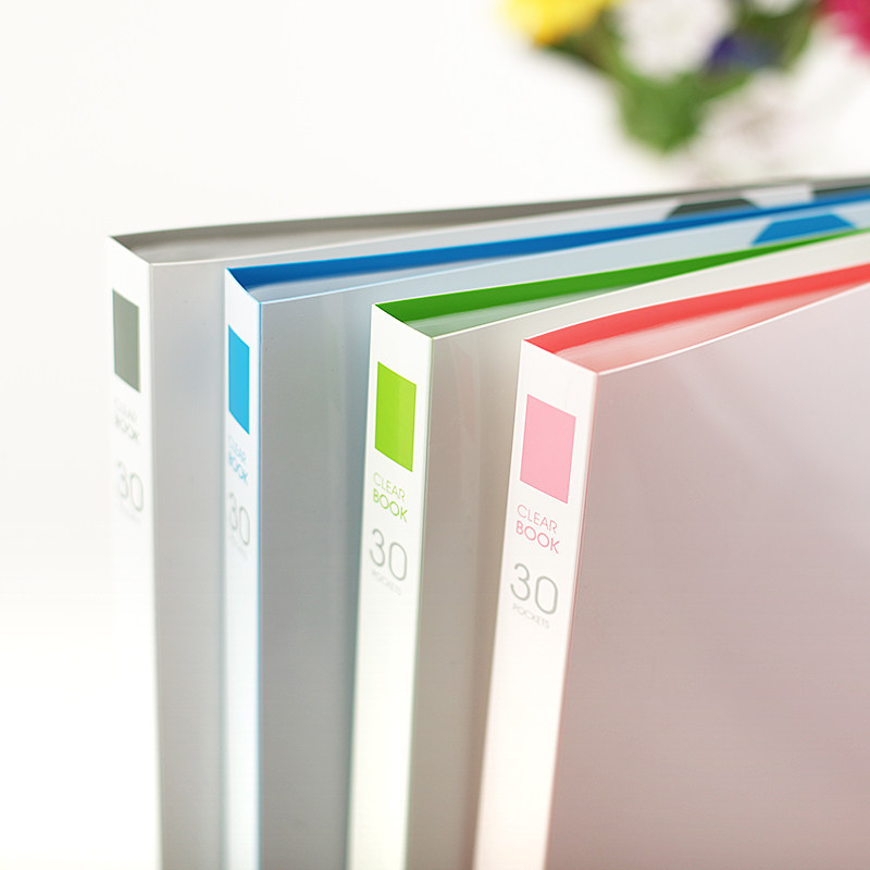 1个包邮韩版树德a4插页文件夹塑料30页资料册时尚可爱学生试卷夹