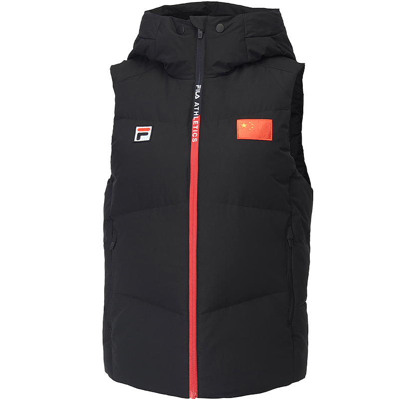 fila国旗国服羽绒鸭绒白鸭绒黑色国家队代表团中国运动羽绒服