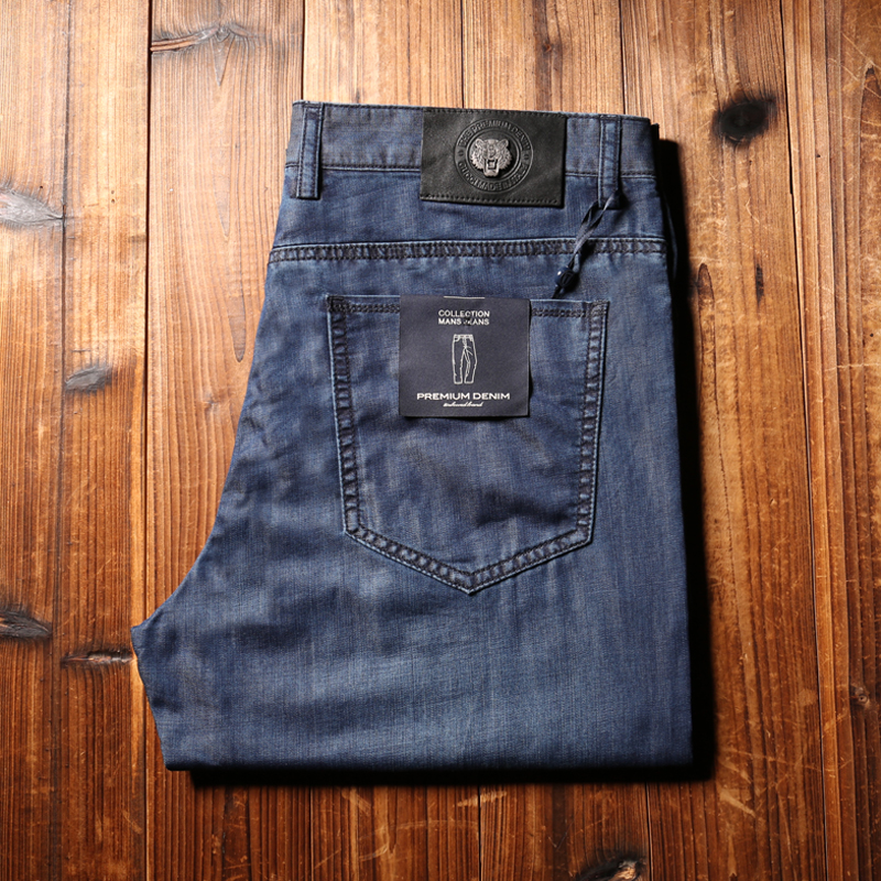 欧洲站夏季薄款进口丹宁莱赛尔天丝超薄舒适透气直筒牛仔长裤男潮