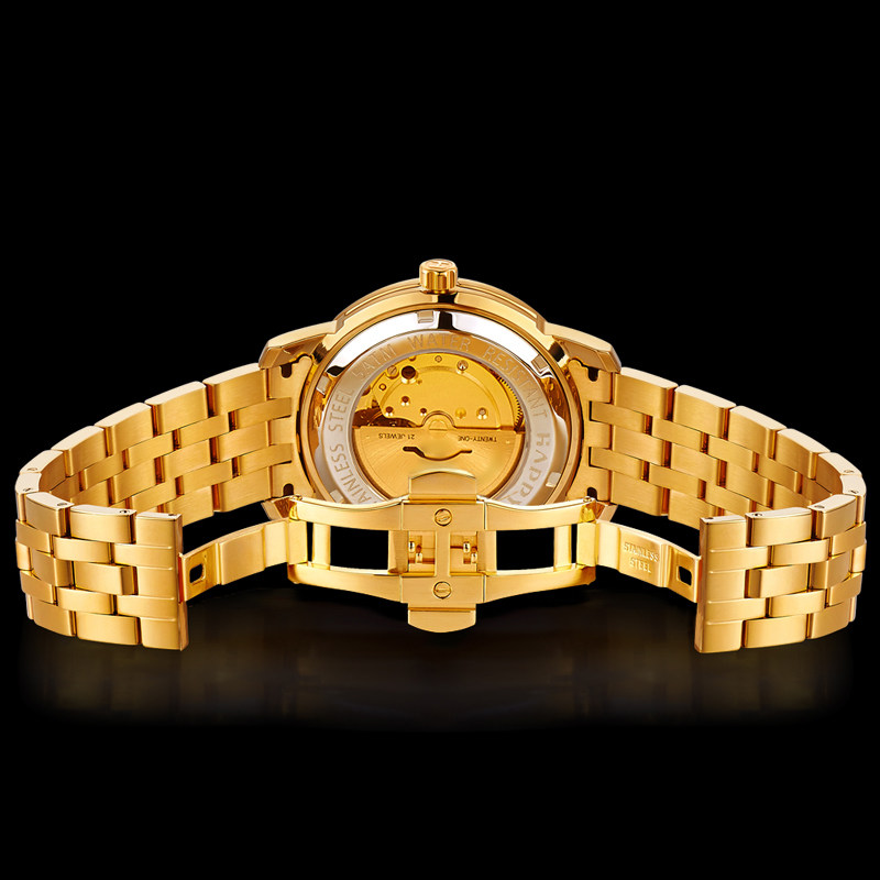摩门正品黄金表盘十二生肖足金自动自动机机械男表国产腕表
