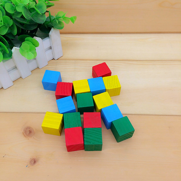 正方体积木数学教具木制立方形小方块拼搭积木幼儿园儿童益智玩具