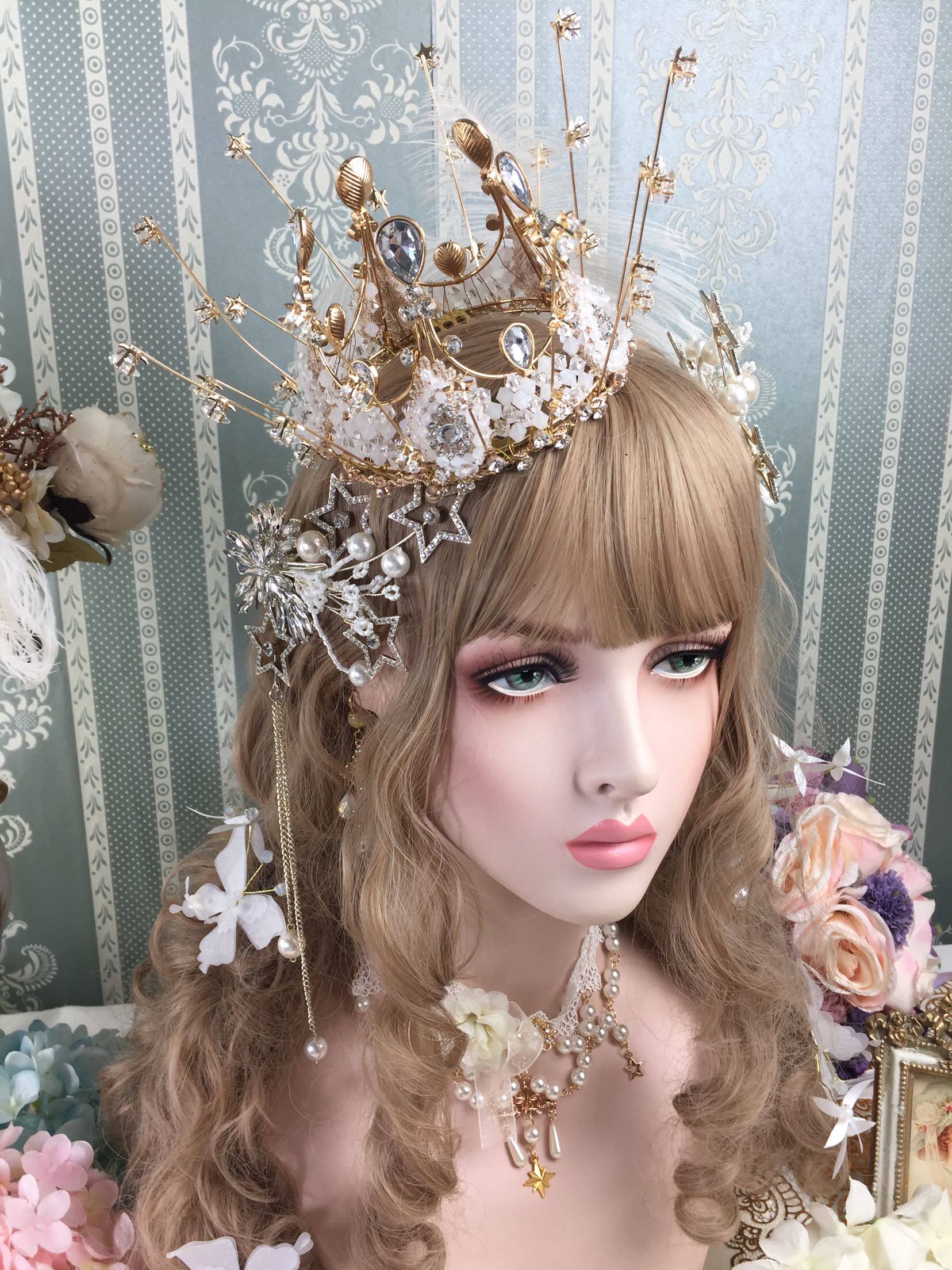 原创一夜物语正品lolita头饰皇冠森系仙女洛丽塔lolita洛丽塔配饰小物