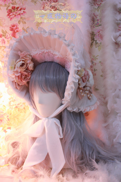 手作【一夜物语】lolita头饰茶会扁帽bnt礼帽baby洛丽塔帽子定金