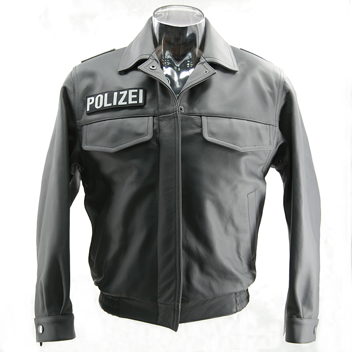 德国POLIZEI皮夹克 nappa防水小牛皮少见的小码34全新