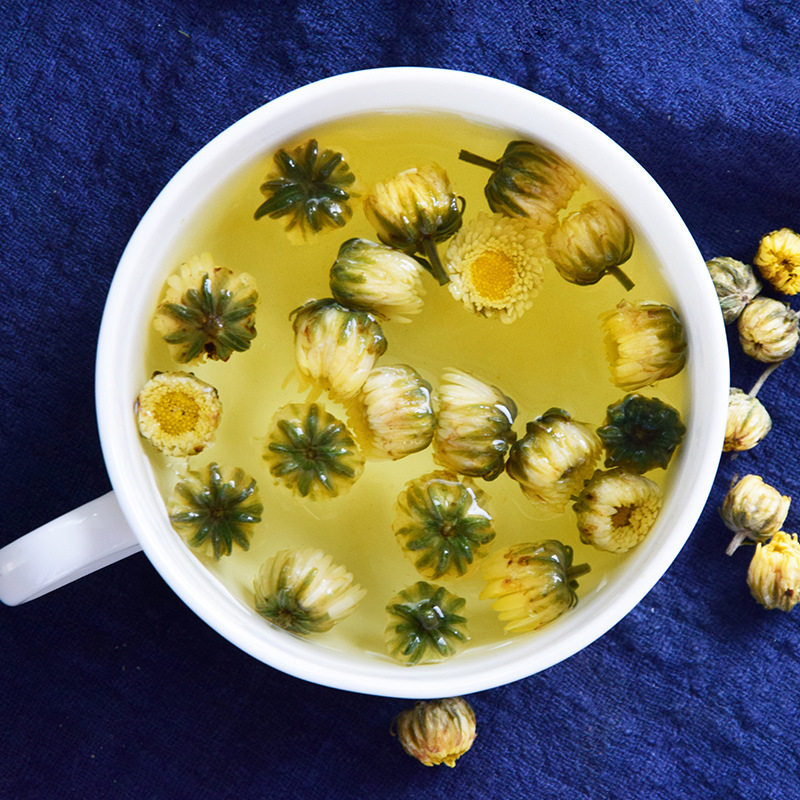 花茶夏日茶饮菊花胎菊罐装杭白菊泡水养生散装代用