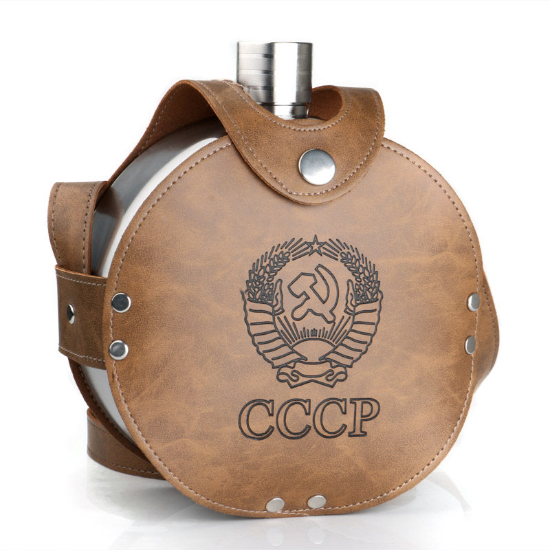 俄罗斯cccp加厚酒壶德国高档不锈钢25斤随身户外酒具