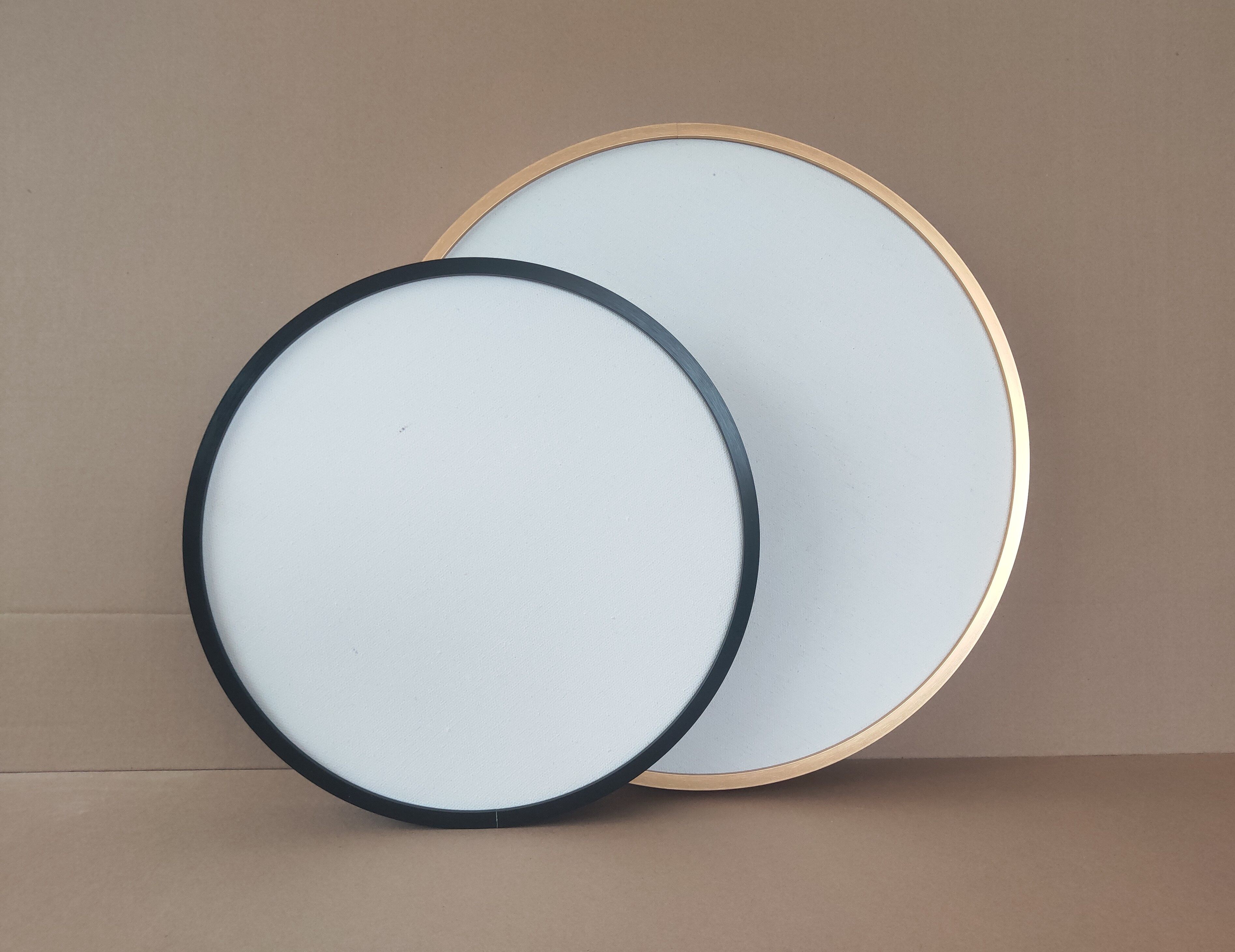 画布油画圆形框免装裱铝合金外框亚麻手绘颜料相框