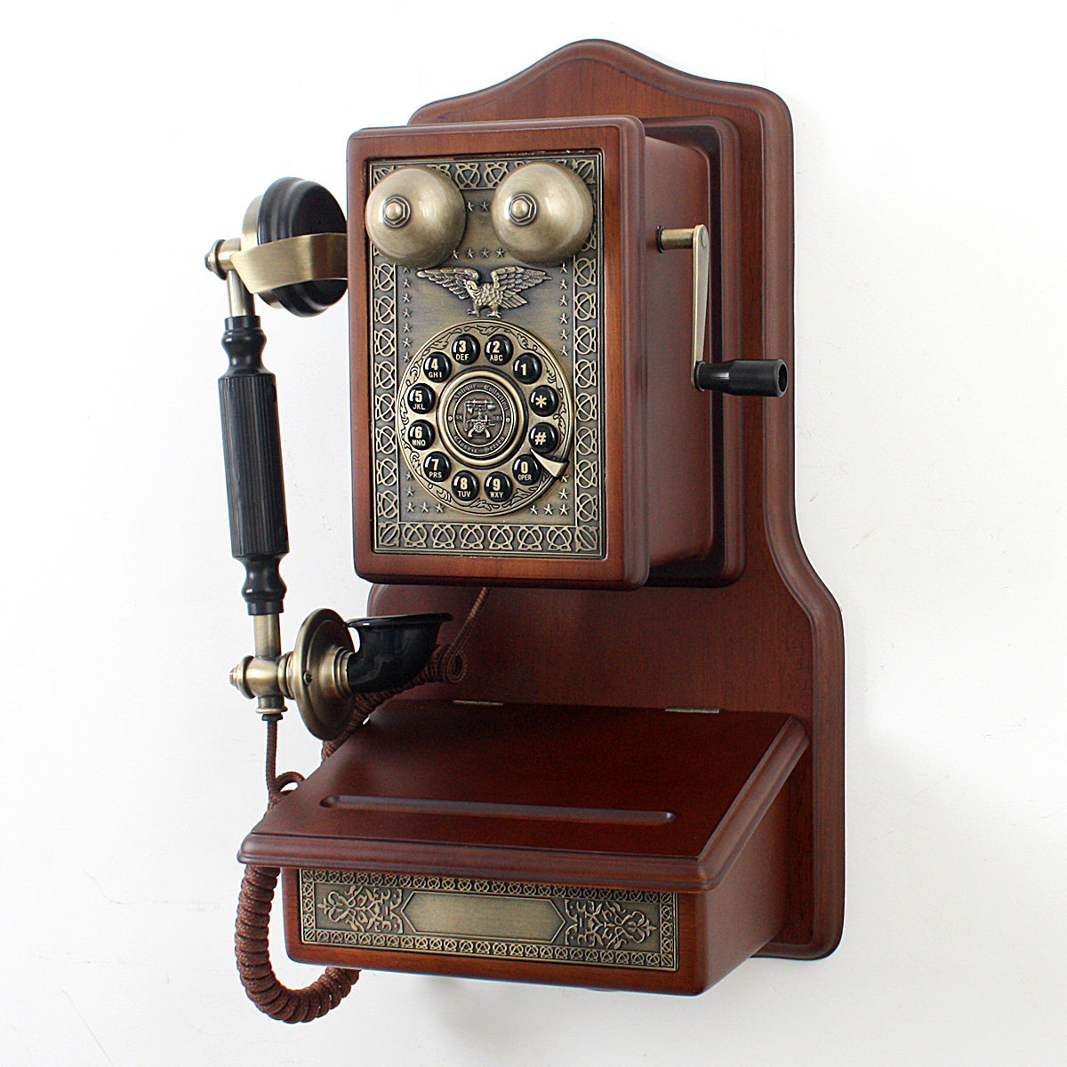 电话机欧式挂墙复古电话派拉蒙1913壁挂式仿古老式电话机(有绳