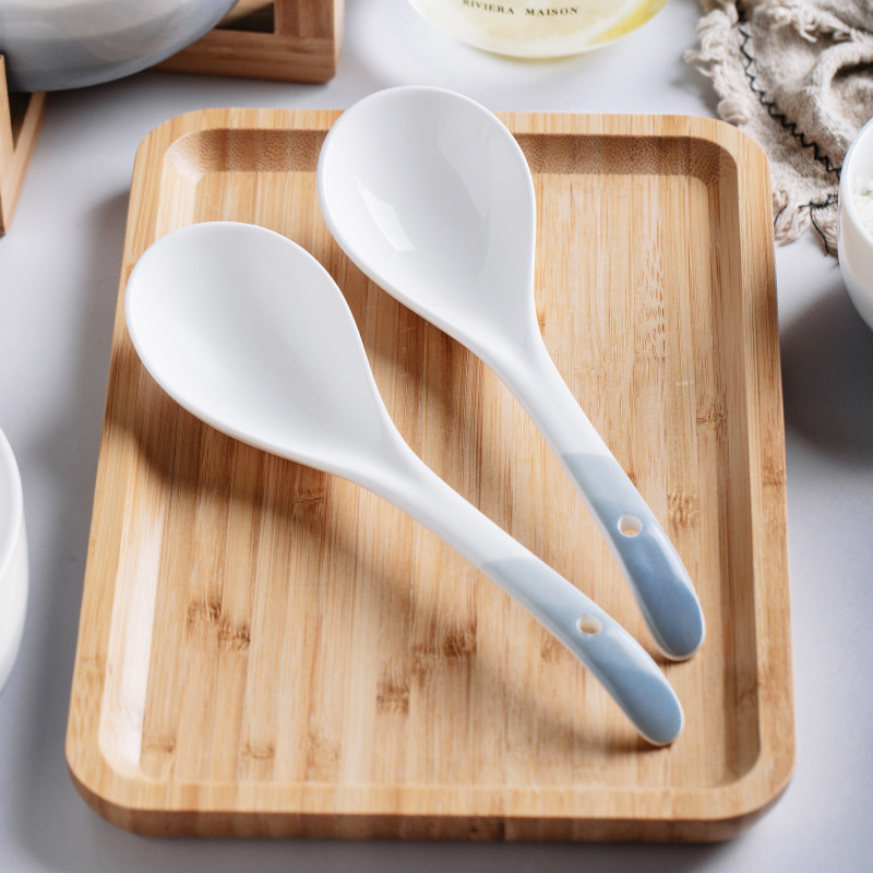 勺子北欧欧大汤勺家用大号盛汤陶瓷长柄瓷勺调羹