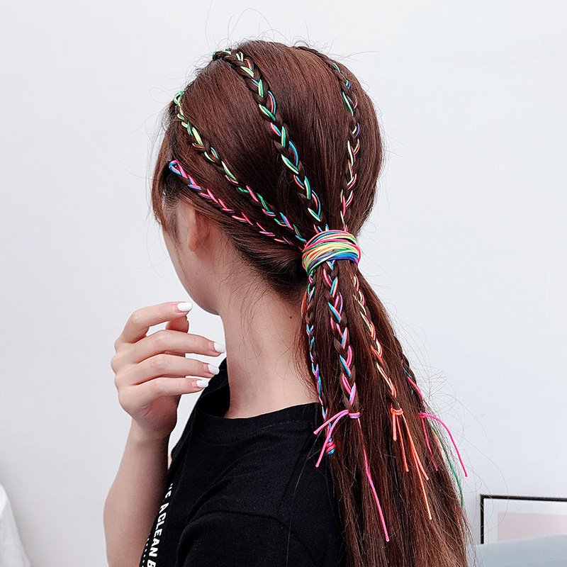 编发彩绳头绳七彩丝带脏辫神器儿童脏脏彩色发饰