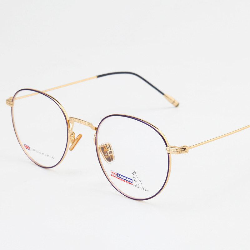 袋鼠圆形眼镜镜框女款韩版文艺复古平光镜圆眼镜架