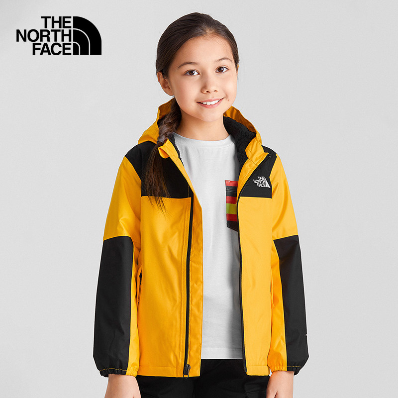 thenorthface北面童装小童冲锋防水外套抓绒2022春季儿童冲锋衣