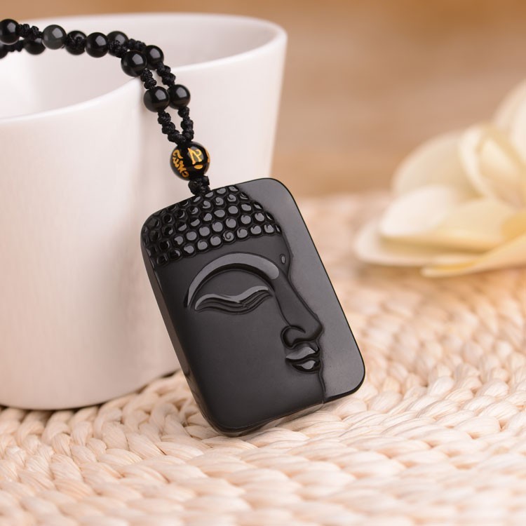 吊坠天然正品曜石侧脸佛头项坠男女女同情侣项坠