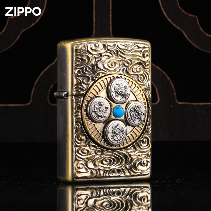 火机zippo正版旗舰限量收藏复古贴章时来运转创意zippo